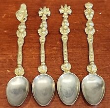 4 Antique Florence Italy Marzocco Lion Symbol of Florence Demitasse Spoons 4