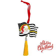 GL3-020 Thin Gold Line Flag Merry Christmas Ornament Emergency Dispatcher 911 Ye picture