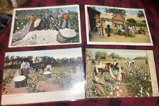 (4) Black Americana Post Card - Picking Cotton- 1907-1919 Postmarked picture