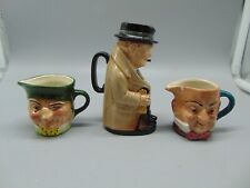 Royal Doulton 3 Vintage Character Toby Mug Creamers Churchill Micawber + 1 picture