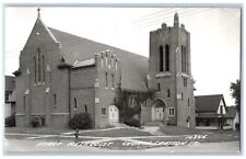 Creston Iowa IA Postcard RPPC Photo First Methodist Church Scene Street 1948 picture