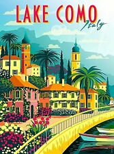 Lake Como Italy Lombardy Retro Travel Advertisement Art Poster Print picture