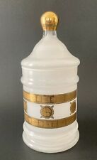 VERY RARE Vintage Culver WHITE Candy Lidded Jar Coronet 22K Gold picture