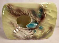 Royal Copley Koi or Gold Fish Chartreuse Planter Vase Ocean Scene 1950s  picture