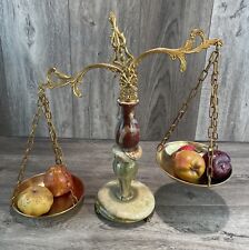 Rare Ornate Vintage Marble Porcelain Fruit Scale For Kitchen And Hole Decor picture