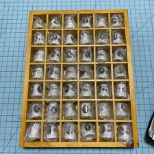 1789-2009 42 Pc Lot Porcelain Presidential Thimbles And Wood Display Shelf picture