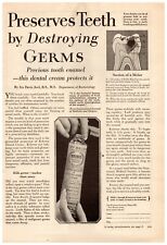 1925 Kolynos Dental Cream Vintage Print Ad Preserves Teeth By Destroying Germs  picture
