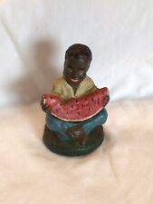 Antique Boy Eating Watermelon Cast Iron Paper Weight (Way Down South) picture