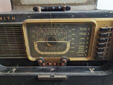 Vintage Zenith Trans Oceanic Wave Magnet H500 Tube Radio Powers On - Heavy Wear picture