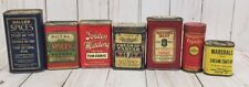 Vintage Spice Metal Tins Farmhouse Kitchen Deco Mixed Lot of 7 Rawleighs Watsons picture