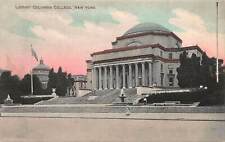 The Library of Columbia College, Manhattan, N.Y.C. ,Early Hand Colored Postcard picture