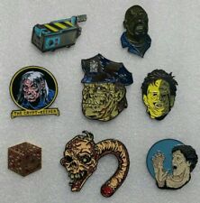 Set 8 Horror Pins Enamel Pins - Ghostbusters, Leatherface, Evil Dead, Maniac Cop picture
