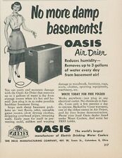 1951 Oasis Air Drier Reduce Humidity No More Damp Basements Vintage Print Ad BH1 picture