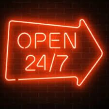 New Open 24 7 Arrow Neon Light Sign 24