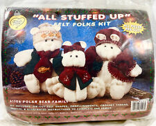 NEW 1997 Whats New Polar Bear Family 61106 Stuffed Decor Doll Sewing Kit 13291 picture