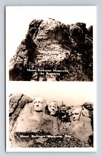 RPPC Multi-View Mount Rushmore Before & After During Construction SD Postcard picture
