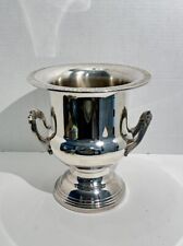 Vintage LEONARD Silver Plate 10”Champagne/Ice Bucket Trophy Footed Handle Wear picture
