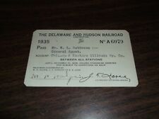 1935 DELAWARE & HUDSON D&H EMPLOYEE PASS #6079 picture