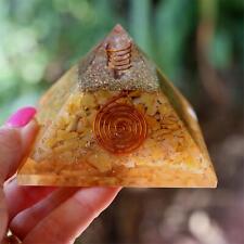 Golden Healer Orgone Pyramid 3in LG 75mm for Powerful EMF & 5G Protection picture