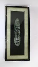 Vintage Mask African Carved Art Handcrafted Ceramic Black Face Hanging Wall  picture