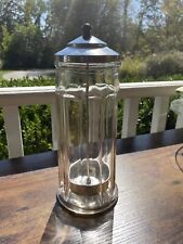 Original Antique Soda Fountain Heavy Glass Straw Holder Dispenser 300-X picture