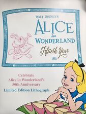 Walt Disney Alice in Wonderland Fiftieth Year 1951 LE Lithograph Fan Card -  b14 picture