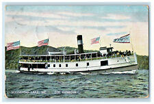 1908 Steamer Katahdin Moosehead Lake Maine ME American Flag Posted Postcard picture
