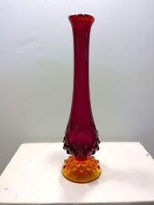 Fenton Amberina Glass 9 1/8