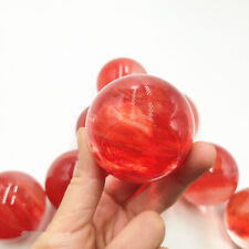 40-50mm Natural Red Smelting Stone Quartz Crystal Sphere Ball Energy Reiki Decor picture