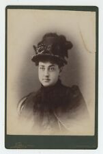 Antique Circa 1880s Cabinet Card Lovely Woman in Stunning Hat Gettysburg, PA picture