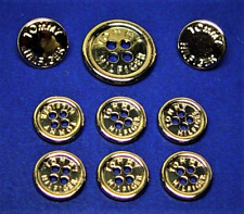 TOMMY HILFIGER REPLACEMENT BUTTONS 7 SILVER TONE INSCRIBED, GOOD USED SHINY COND picture