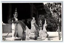 c1940's Temple Entrance Dragon Statues Siam Thailand RPPC Photo Postcard picture