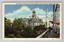 Frankfort KY-Kentucky, United States Post Office, Church Vintage c1949 Postcard picture