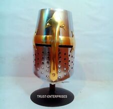 Medieval Crusader Templar Knight Mini Helmet Chrome Finish Brass Design Liner picture