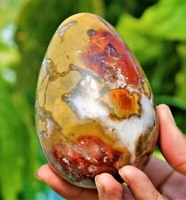 100MM Superb Red King Cobra Jasper Crystal Quartz Healing Reiki Energy Stone Egg picture