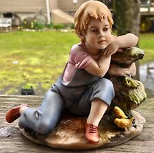 Vintage Unknown Porcelain Little Boy and Chicks Figurine picture