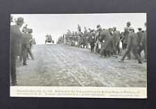1908 Vanderbilt Cup Race Postcard/ Robertson Flies At Westbury R.R. Bridge picture