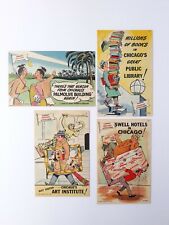 4 Vintage Famous Chicago Attractions Postcards Unposted Art Institute Palmolive  picture