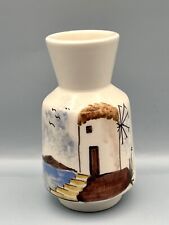 Beautiful Hand Painted Vase Made In Greece Beach Scene picture