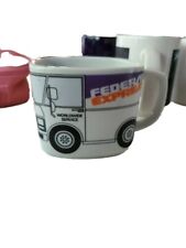 Vintage FedEx Coffee Cup Mug Federal Express Worldwide Service Delivery Truck picture