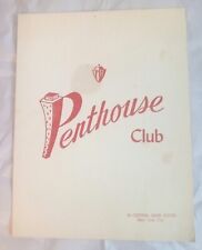 Penthouse Club Vintage 1959 Menu Central Park South New York City picture