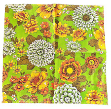 6 VTG Floral Napkins Cotton-Core 70's Bright Happy Bold Retro Cloth Table Linens picture