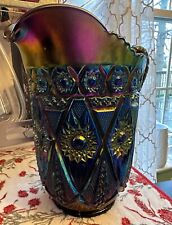 Electric Purple Imperial Carnival Glass Diamond Lace Water Pitcher - Lovely picture