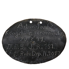 Original WW1 WWI German army Soldiers ID Tag picture
