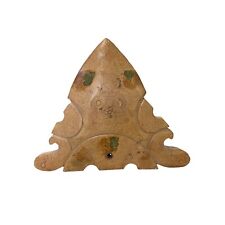 Natural Tan Beige Color Stone Carved Artistic Triangle Shape Display Art ws3347 picture