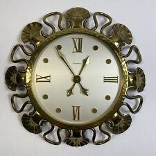 Vintage Remembrance Wall Clock Swiss Model 73-497 Brass Mid Century Modern picture