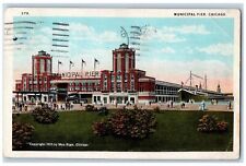 Chicago Illinois IL Postcard Municipal Pier Building Exterior Scene 1925 Antique picture