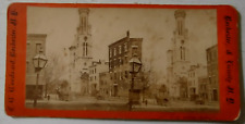 Rochester NY Central Church 1880s Photo Stereoview C W Woodward Photographer picture