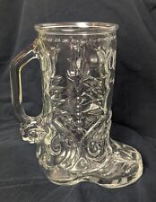 Vintage LIBBEY OF CANADA 6 1/2 in Cowboy BOOT Embossed Glass vase Oklahoma 1987 picture