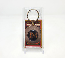 M Black Metal Key Chain Gold Ring USA Highland Glen Mfg Vintage NIP picture